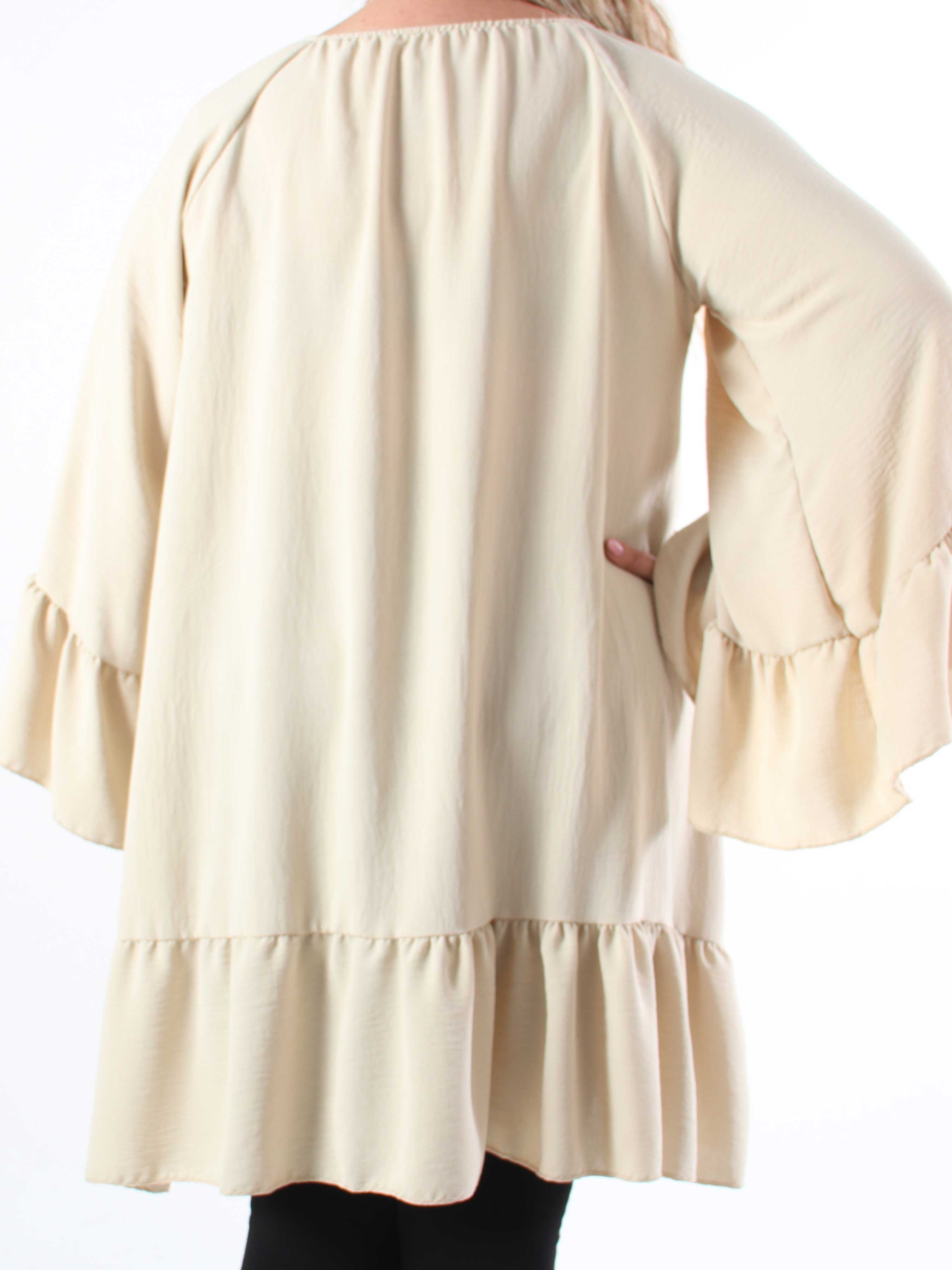 Alicia - Plus size Tunikakjole med elastik udskæring